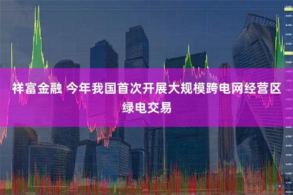 祥富金融 今年我国首次开展大规模跨电网经营区绿电交易