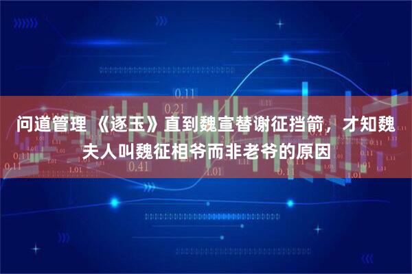 问道管理 《逐玉》直到魏宣替谢征挡箭，才知魏夫人叫魏征相爷而非老爷的原因