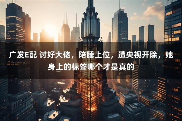 广发E配 讨好大佬，陪睡上位，遭央视开除，她身上的标签哪个才是真的